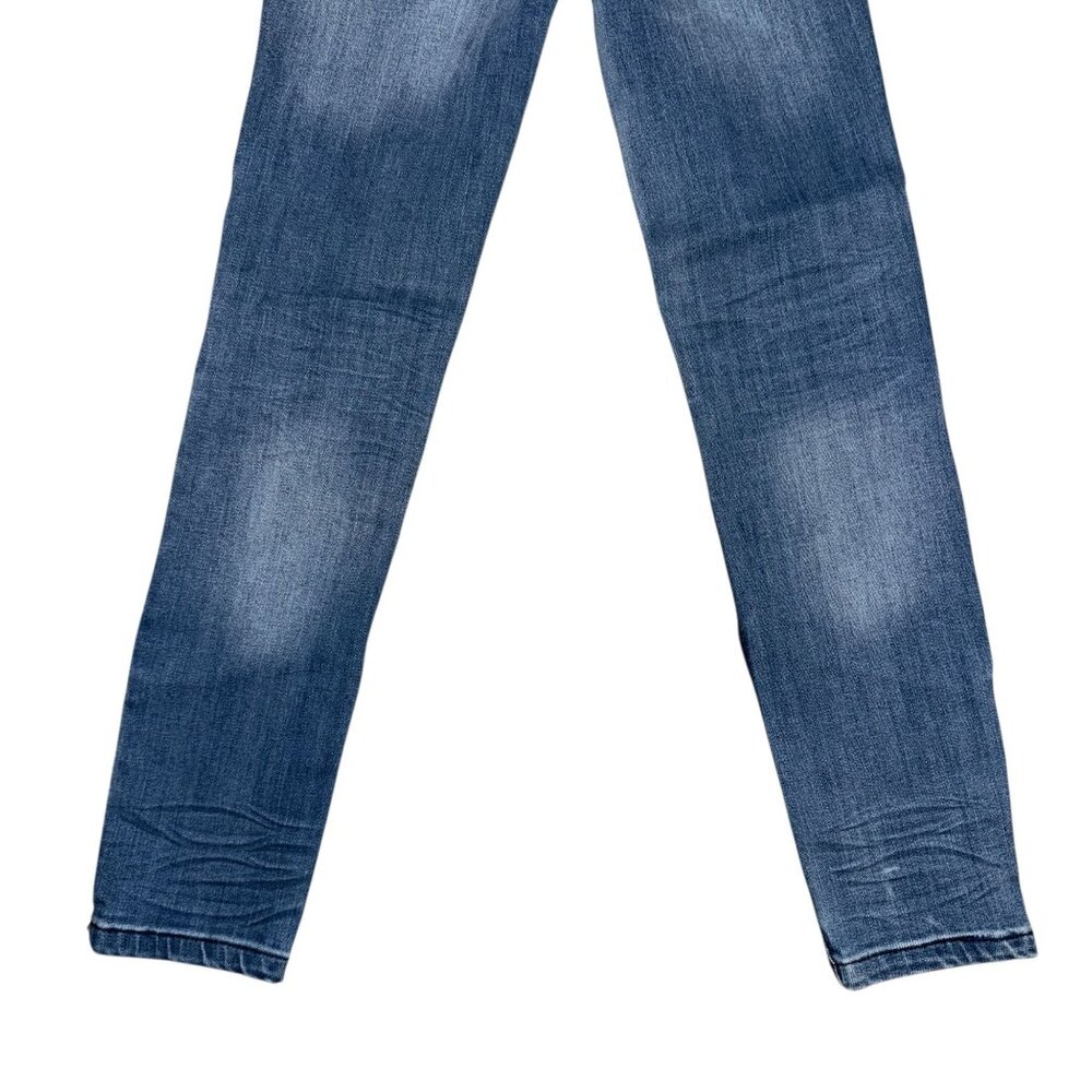 NWT Hudson Patchwork Skinny Jeans Girl's 7 Heavy Duty Blue Stretch Embroidered - Picture 7 of 8